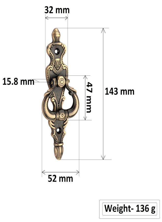 Chitra Shield Brass Door Knocker, Door Knockers for Main Door, Front Door Knocker Pack of 1 (Antique Brass Matt, Standard) - Image 2